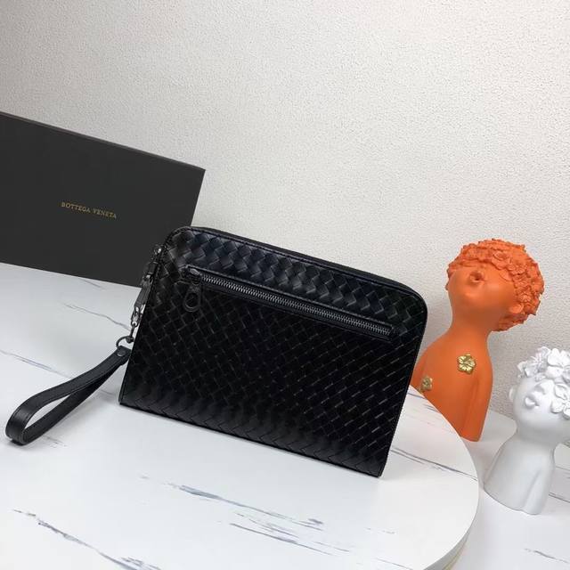 with box Bv braided clutch bag made of top imported waxed calfskin, practical f