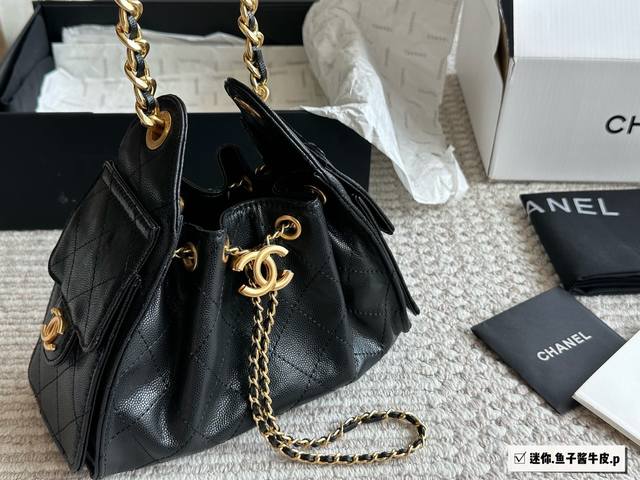 Mini with box Oily wax leather caviar cowhide Chanel 25S Hobo mini is really ama