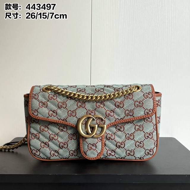 Upgraded version real shot# Style number: 443497 Size: 26-7-15Cm Gg Marmont Med