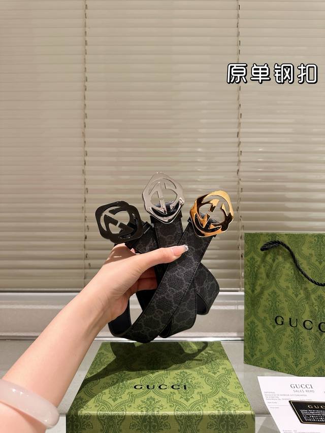 steel buckle High version! Gucci leather belt ~ the most popular version among