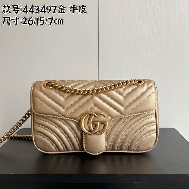 Upgraded version real shot# Style number: 443497 Gold Size: 26-7-15Cm Gg Marmont