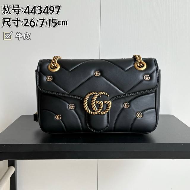 Upgraded version real shot# Style number: 443497 Cowhide Size: 26-7-15Cm Gg Mar