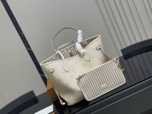 with box Size: 32 bottom * 28 height Cm Lv Neverfull medium shopping bag! Hardc