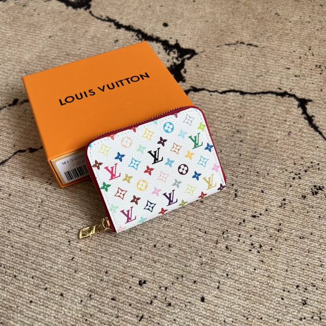 Factory P price top original single Lv x Tm Zippy Coin Purse M13409 white tricol