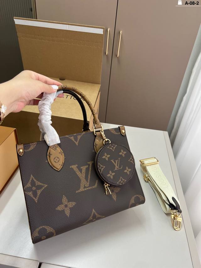 chip version Lv Onthego Bb jungle tote bag Louis Vuitton Lv old flower logo Ont
