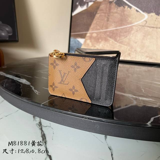 Factory P price Top original M81882 Yellow Flower Romy Card Holder combines the