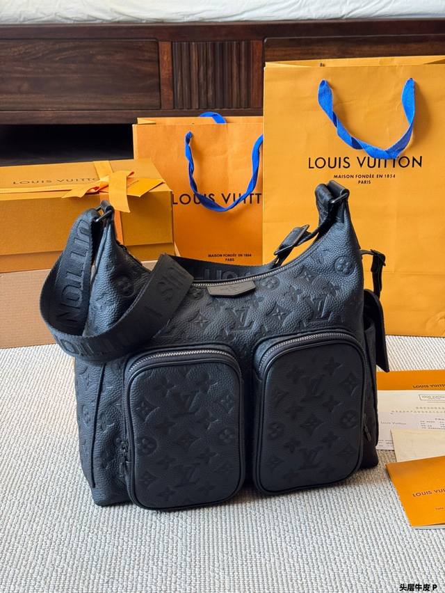 First layer cowhide New Lv Hobo Cargo Shadow series workwear hobo bag Lv Ss25 ne