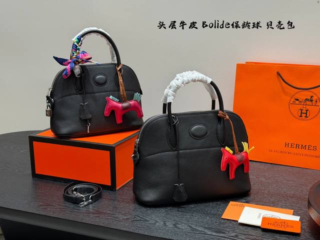 First layer cowhide with box Size: 31*23Cm Large 27*21Cm Small Hermes Bolide bow