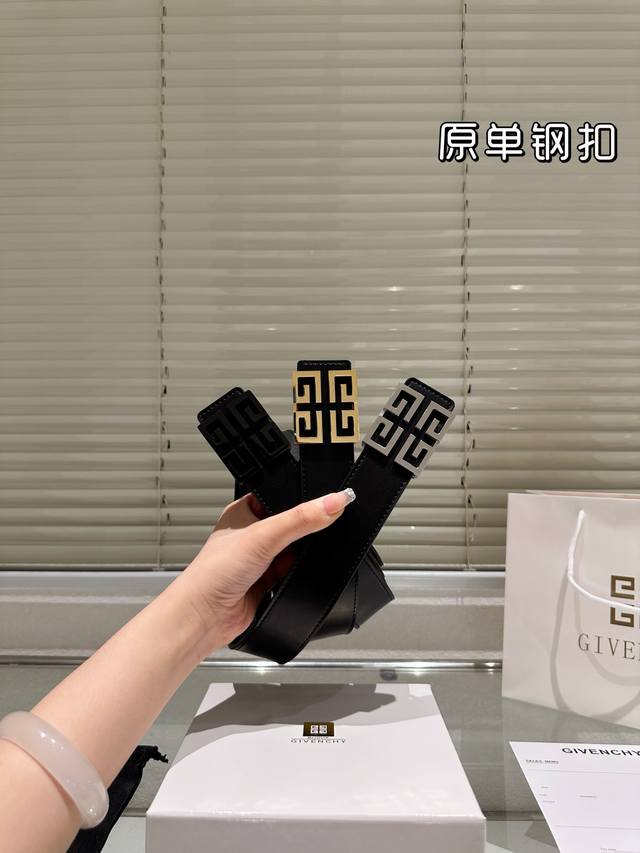 steel buckle High version! Givenchy leather belt ~ popular unisex belt, the mos