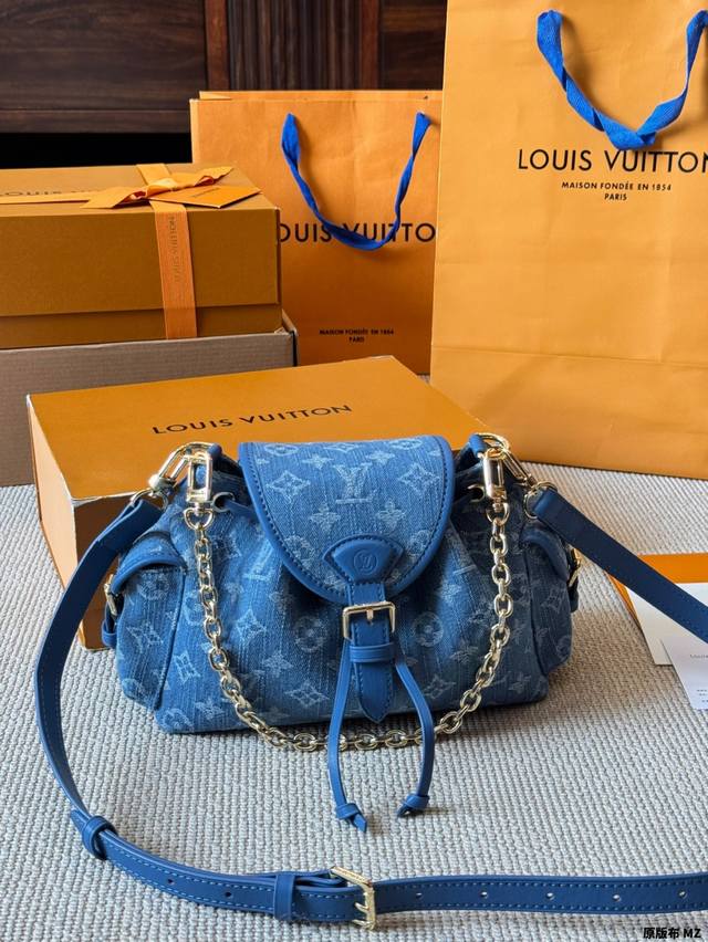 original cloth Lv Odyssee backpack New old flower small Bb backpack Top cowhide