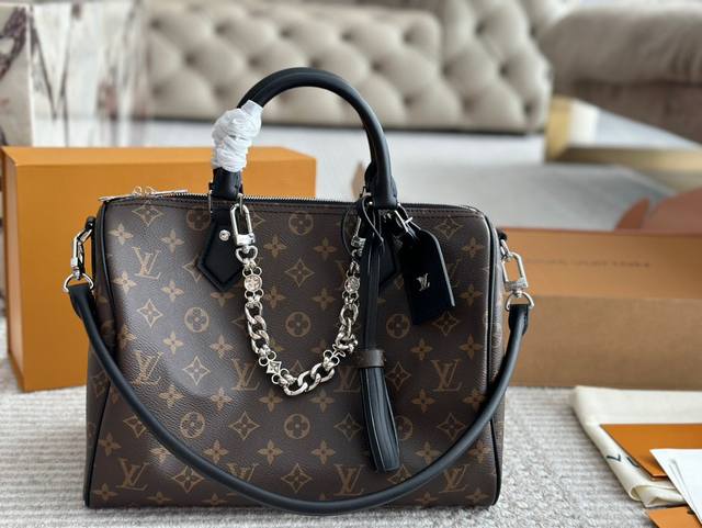 with box New Size: 30Cm L Speedy30 Replica pillow bag Original hardware folding