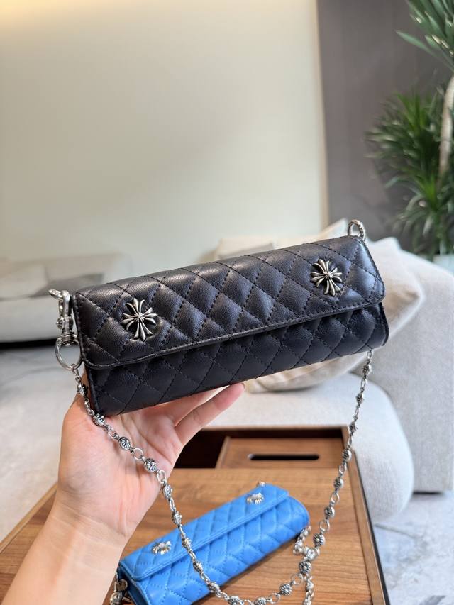 Genuine leather Chrome Hearts diamond chain bag Sheepskin fabric, super soft te