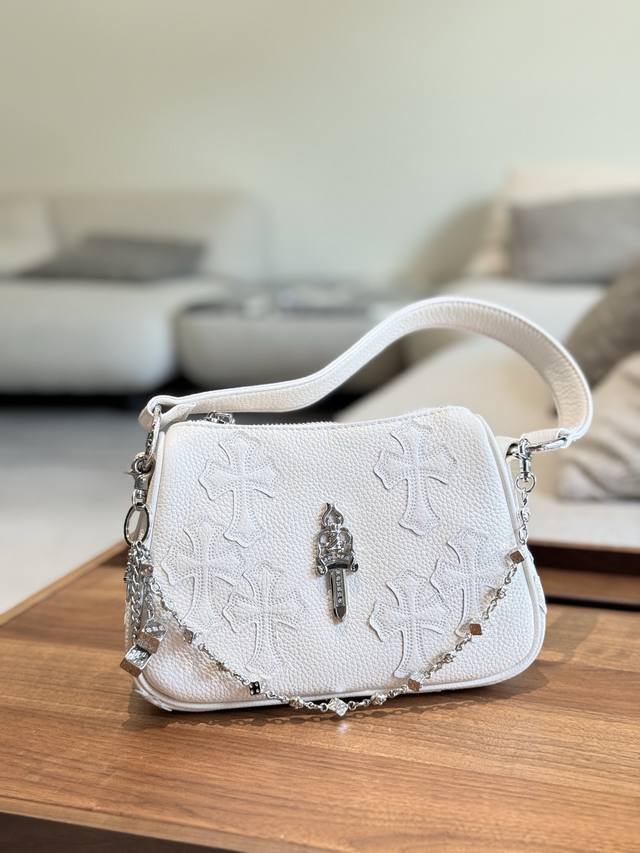 Chrome Hearts white chicken nuggets bag cowhide 22cm with box DDD