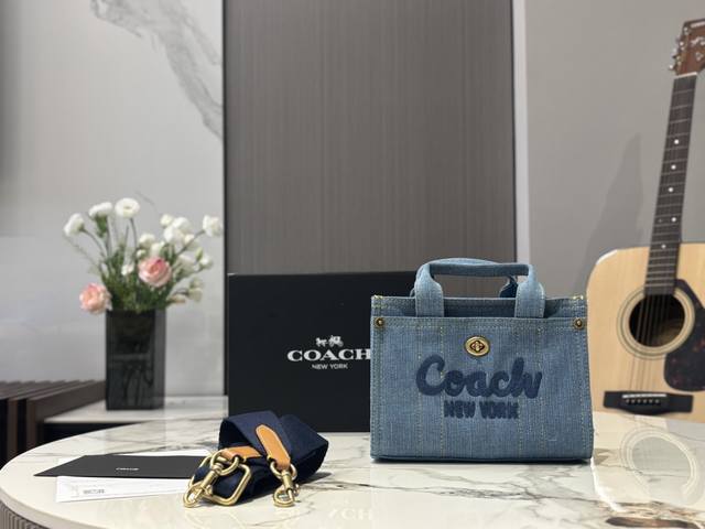 Top original Coach brand new denim Cargo Tote jeans brand new denim Cargototed