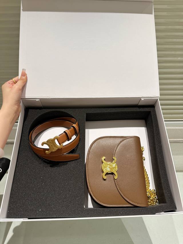 Celine Celine box set Bag belt is so practical Original quality Arc de Triomphe