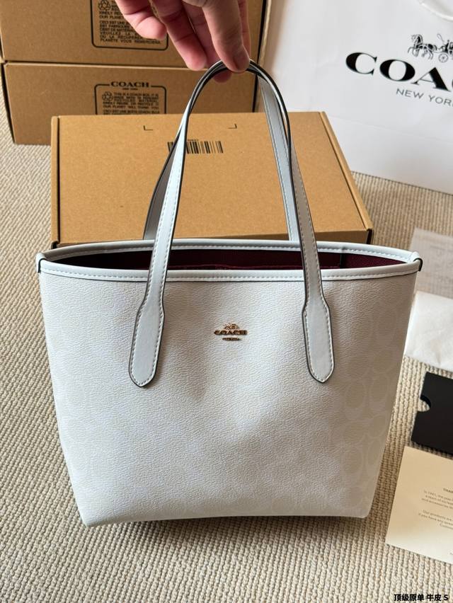 top quality original cowhide Coach new product Fiona Zip Tote 30 Coach new prod