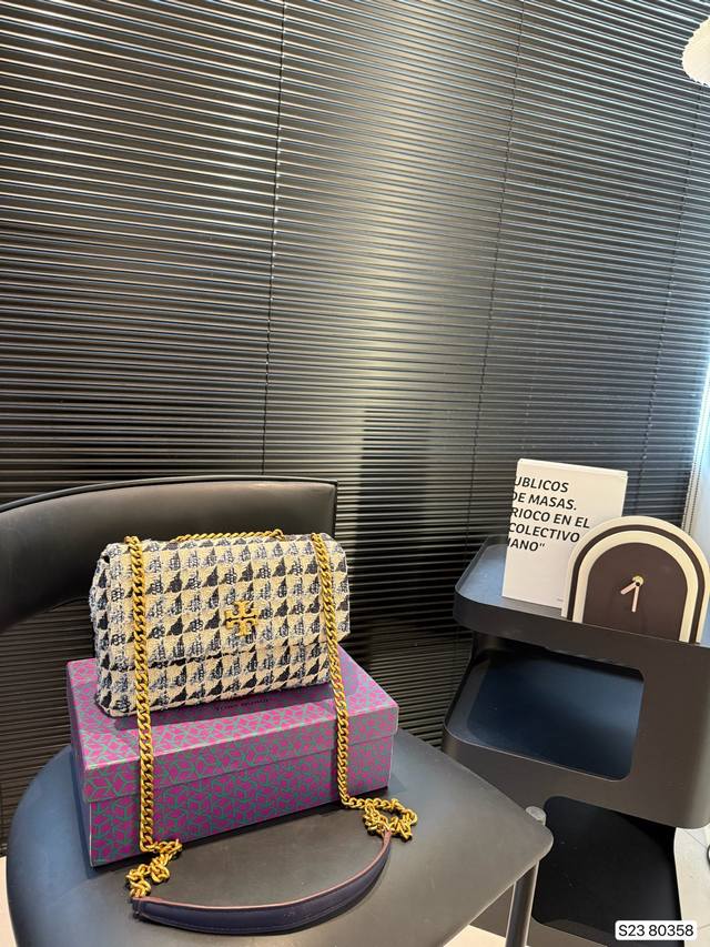 with box Tory Burch woolen chain bag The color is really very beautiful and ver