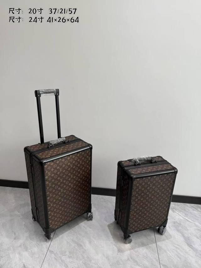 LvLouis VuittonLvjia exclusive wide trolley splicing suitcase Luggage trolley ca