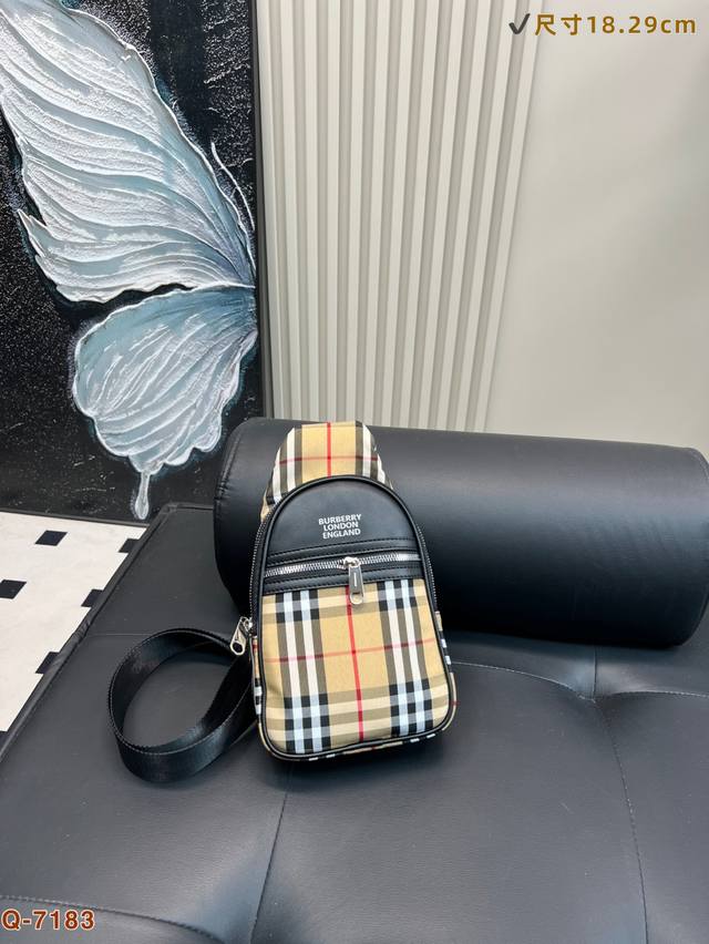 BURBERRY chest bag crossbody shoulder bag With exquisite inlay work Real origina