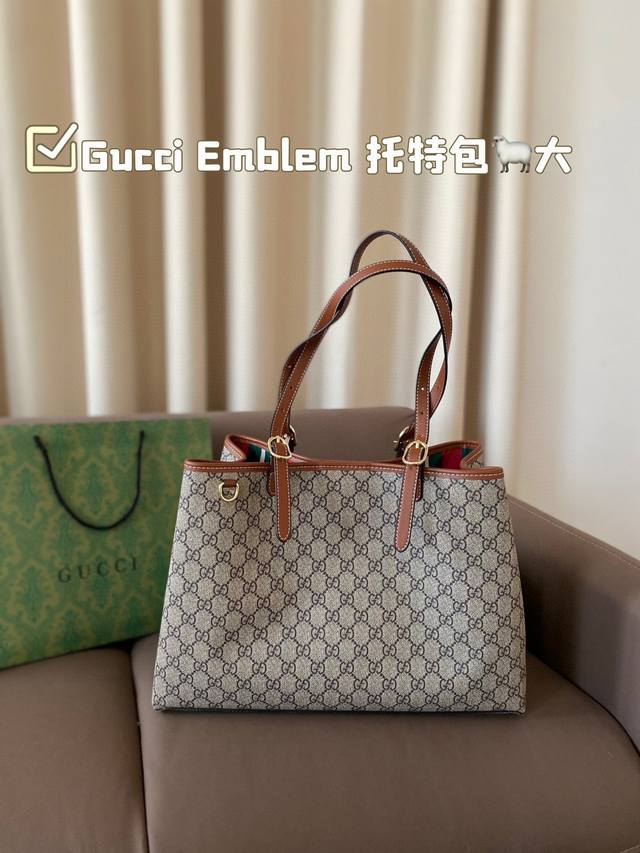 Large size Gucci Emblem series Tote New product first release Storage party love