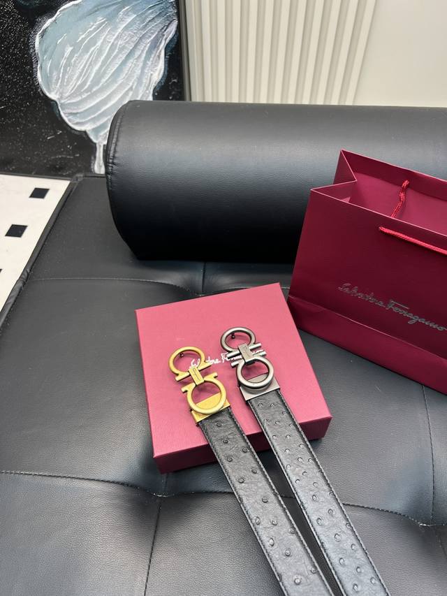 Upgraded version Salvatore Ferragamo!! High version belt Hey Ha original leathe