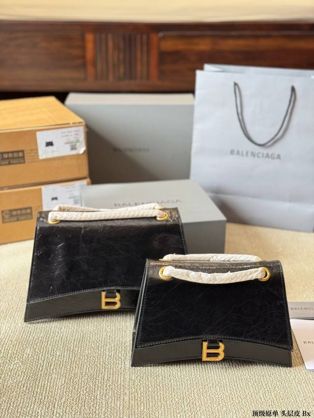top-grade original first-layer leather Balenciaga's new hourglass bag crocodile