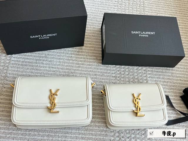 Box leather Size: 17*13Cm Small 23*16Cm Large Ysl Solferino Original fine tooth