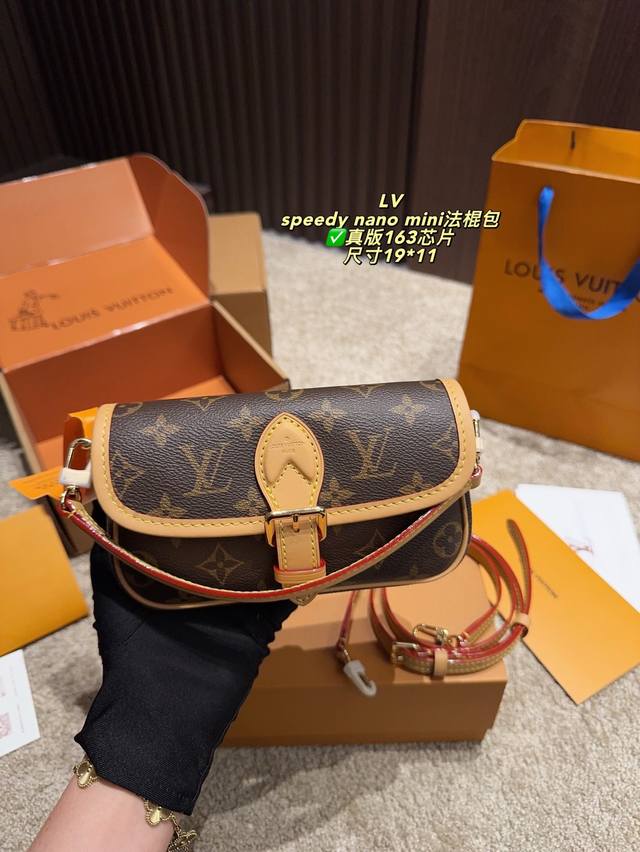 163 chip full set package size 19.11 Lv Speedy Nano Baguette Bag This bag uses t