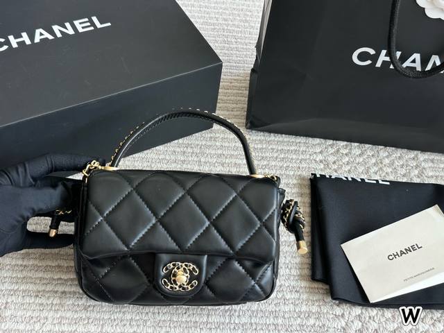 High-end nautical rope knot flap bag Mini Chanel 25C early spring Rope knot flap