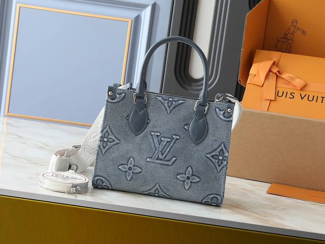 Upgraded original M46373 M45659 Denim embossed This Onthego small handbag is ma