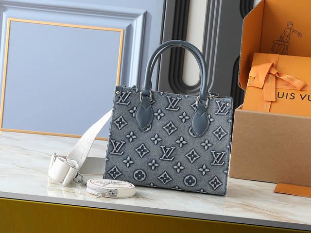 Upgraded original M46373 M45659 Denim embossed This Onthego small handbag is ma