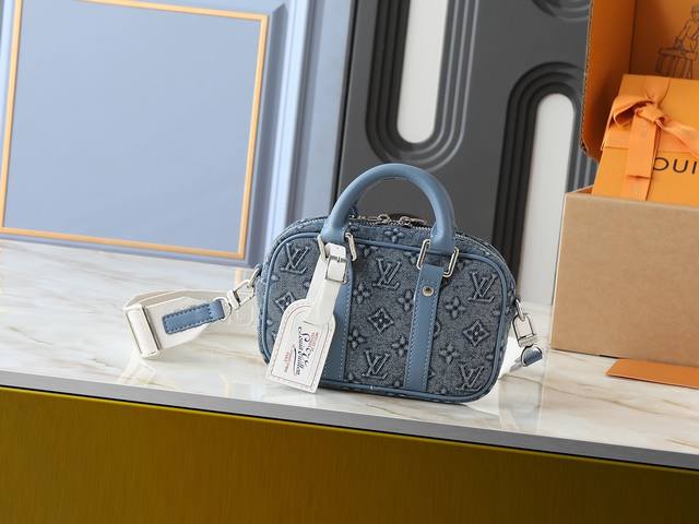 Upgraded original M82770 black floral denim blue Nano Porte Documents Voyage ha