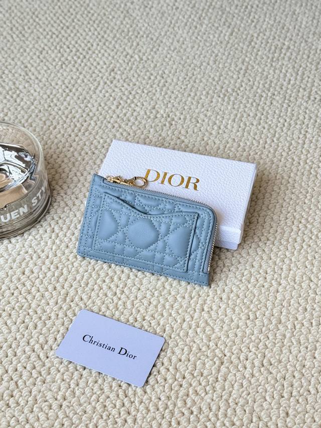 Lady Dior card holder sand color. I bought this wallet to fit my waste bag. It h