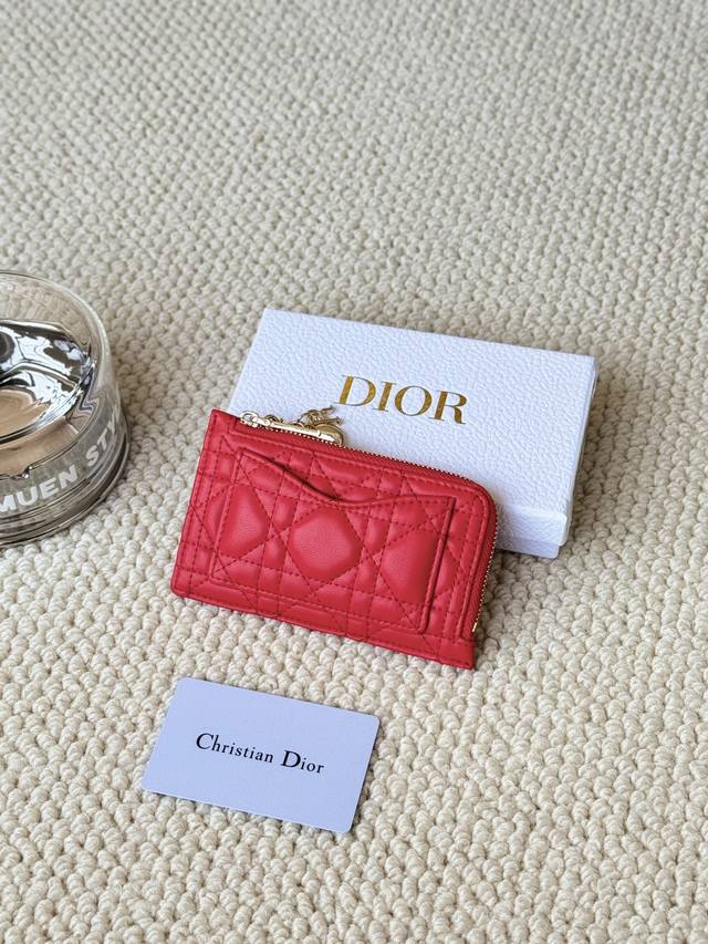 Lady Dior card holder sand color. I bought this wallet to fit my waste bag. It h
