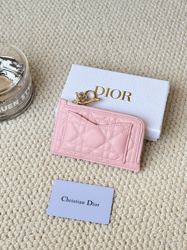 Lady Dior card holder sand color. I bought this wallet to fit my waste bag. It h