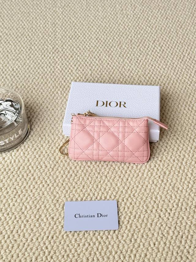 lambskin makes a zippered coin purse key bag Small, cute and mini Mini Size: 14