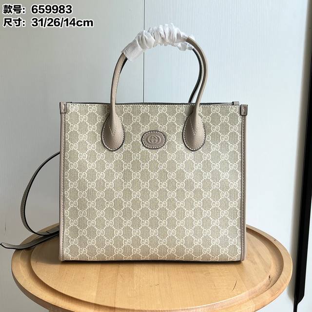 Real shot# Model 659983 Size 31X26X14Cm Gucc1 Retro Shopping Bag Classic Shoppin