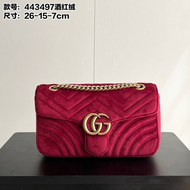 Upgraded version real shot# Model number: 443497 Velvet Size: 26-15-7Cm Gg Marmo