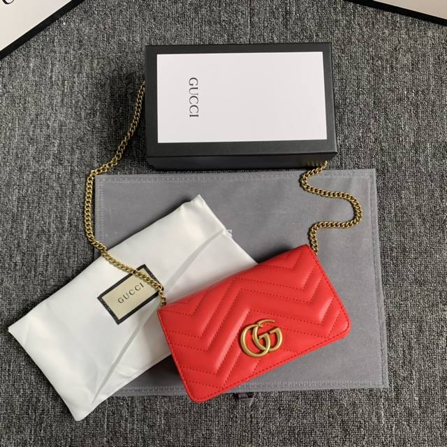 Real shot# With gift box Model: 488426 Chain bag Size: 18-10.5-4.5Cm Gg Marmont