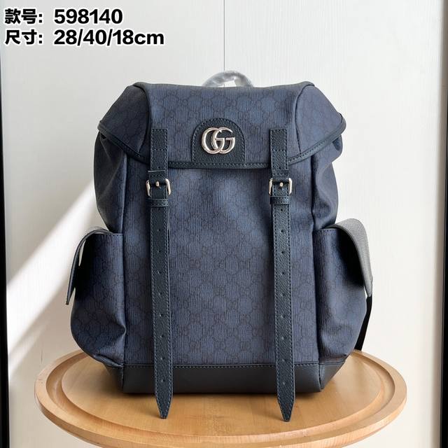 Real shot# Model: 598140 Size: 28.40.18Cm Gg Supreme Backpack High-grade synthet