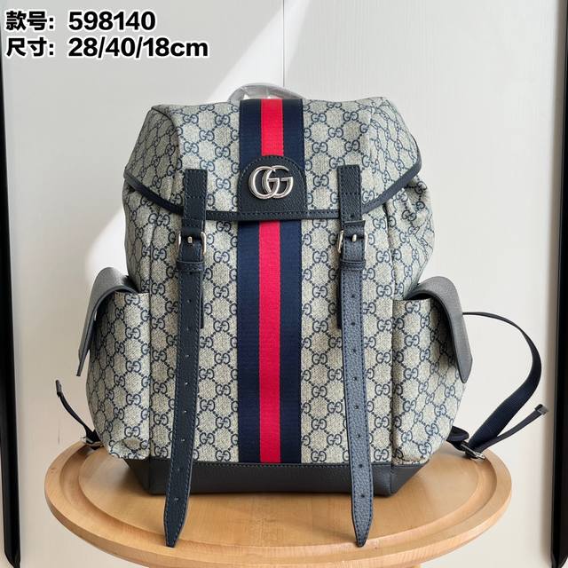 Real shot# Model: 598140 Size: 28.40.18Cm Gg Supreme Backpack High-grade synthet