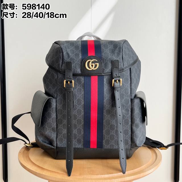 Real shot# Model: 598140 Size: 28.40.18Cm Gg Supreme Backpack High-grade synthet