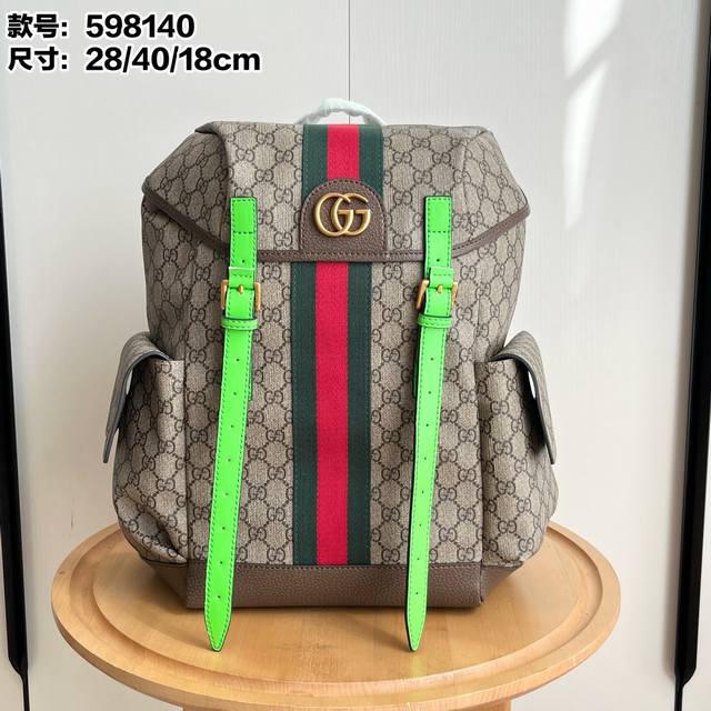 Real shot# Model: 598140 Size: 28.40.18Cm Gg Supreme Backpack High-grade synthet