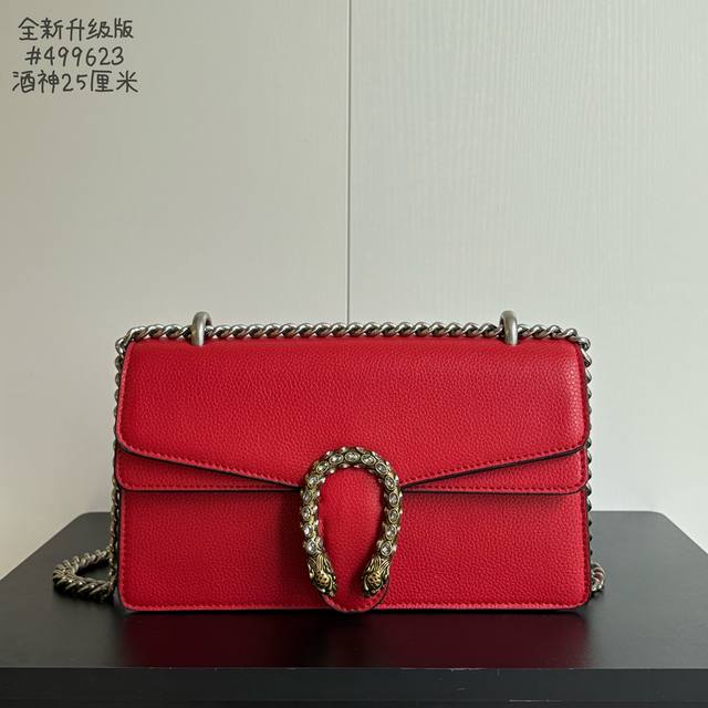 New upgraded version real shot# Model: 499623 Red leather Size: 25X14X8Cm Diamon