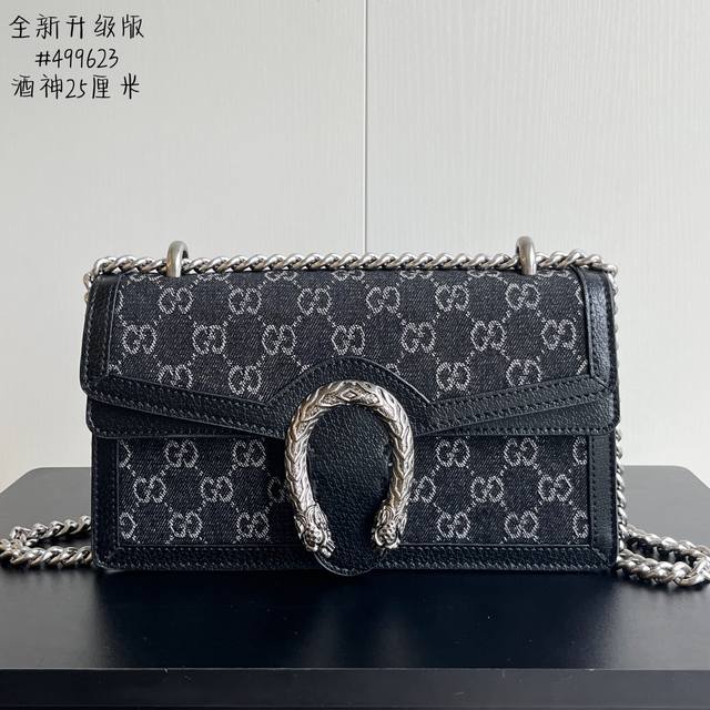New upgraded version real shot# Model: 499623 Black denim Size: 25X14X8Cm Diamon