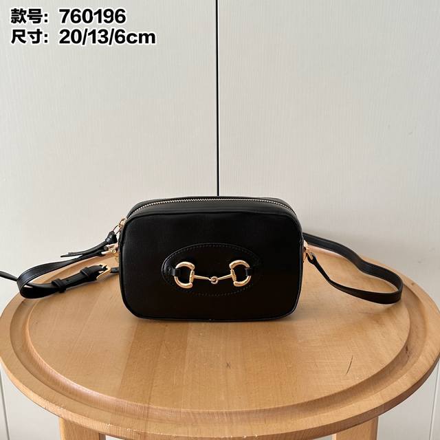 Real shot# Model number: 760196 Black full leather Size: 20136Cm Camera bag Clas