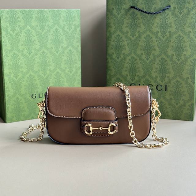 Real shot# Model number: 735178 brown leather Size: 2413.57.5Cm Gucci Horsebit 1