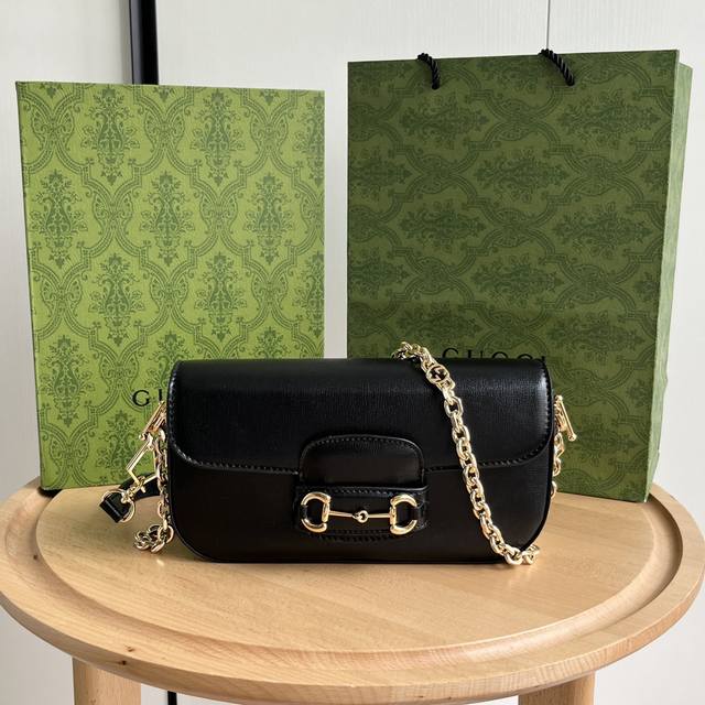 Real shot# Model number: 735178 Black leather Size: 2413.57.5Cm Gucci Horsebit 1