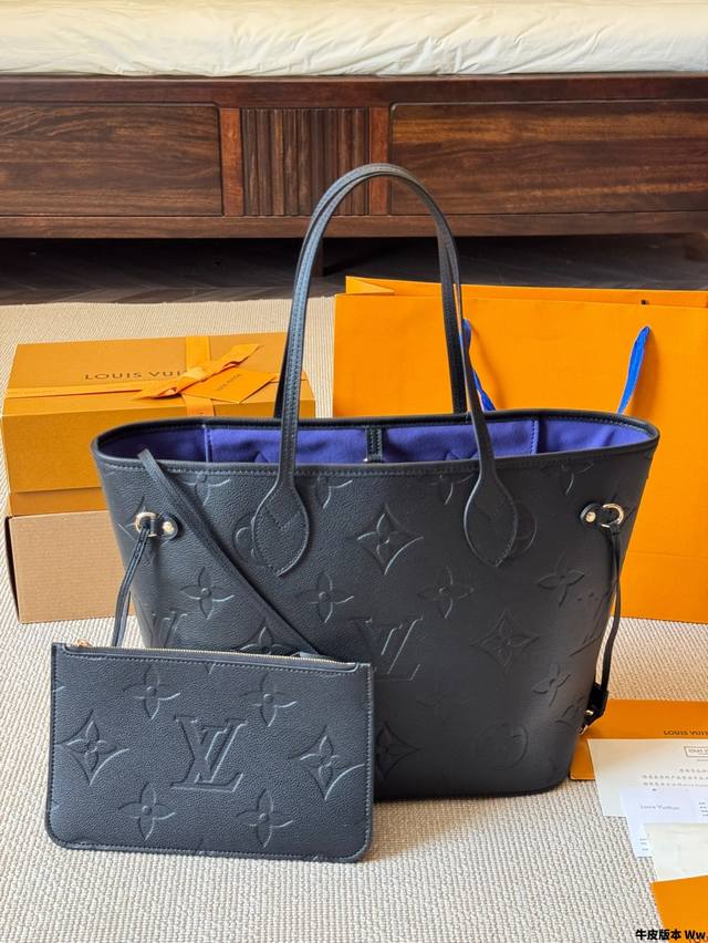 Cowhide version Lv Cowhide L Neverfull medium shopping bag! Entry-level style!