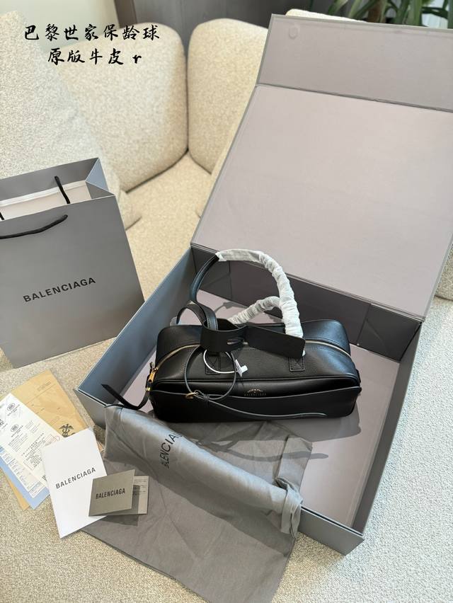 Balenciaga 2025 Spring and Summer Bowling Bag First Layer Cowhide The appearance